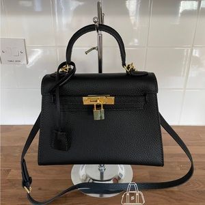 Black Hermes Kelly Inspired Purse